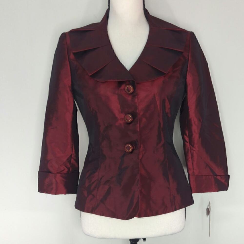 Alex Marie Midnight‎ Frost Aubrey Jacket Pleated Collar Size 2P NWT